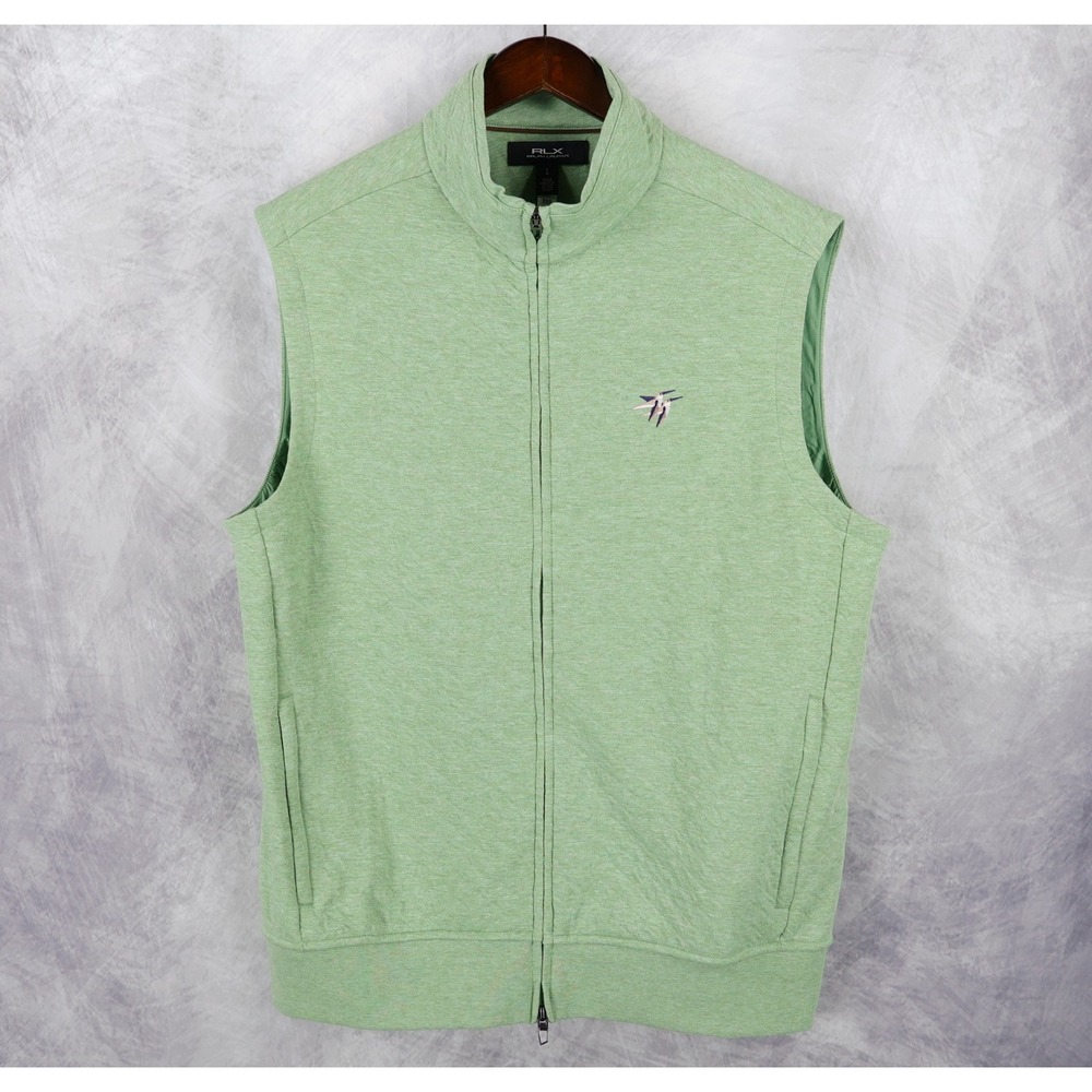 Castle Pines GC RLX Ralph Lauren Golf Vest Men Large Green Logo Full Zip
